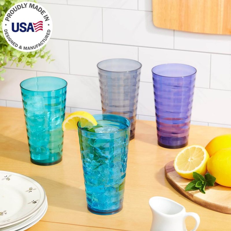 1. US 18 oz Splash Stackable Acrylic Plastic Water Cups in 4 Coastal Colors 1. US 18 oz Splash Stackable Acrylic Plastic Water Cups in 4 Coastal Colors