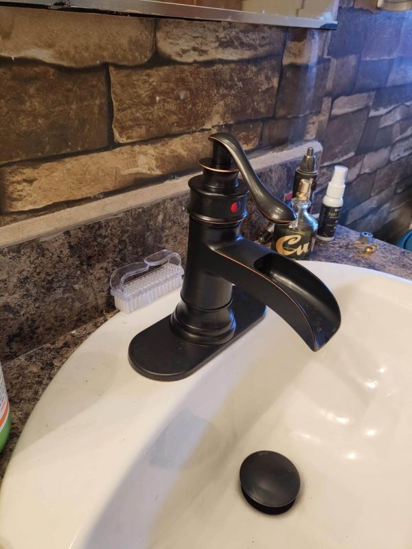 6. BWE Waterfall Bathroom Sink Faucet