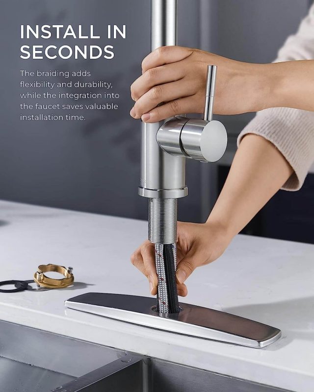 4. FORIOUS Kitchen Faucet with Pull Down Sprayer Brushed Nickel