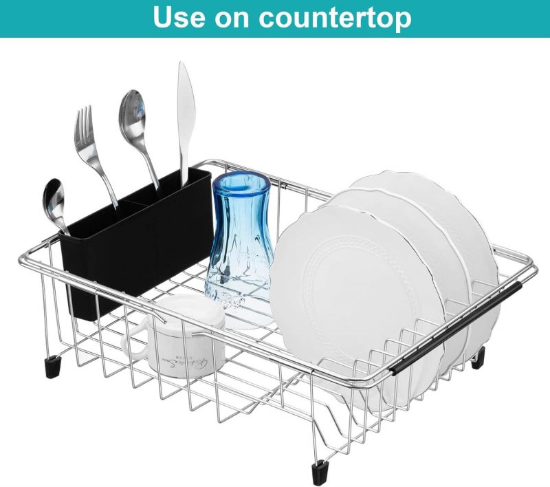 6. abGTOP Deep and Large Expandable Dish Drying Rack