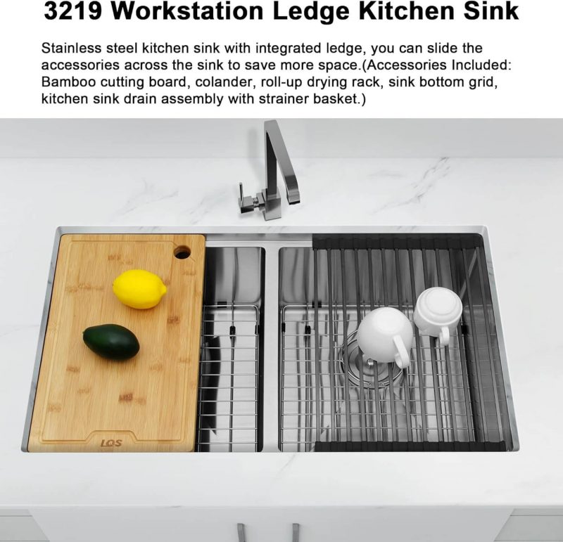 4. Kitchen Sink Handmade Undermount Sink 50/50 Double Bowl Stainless Steel