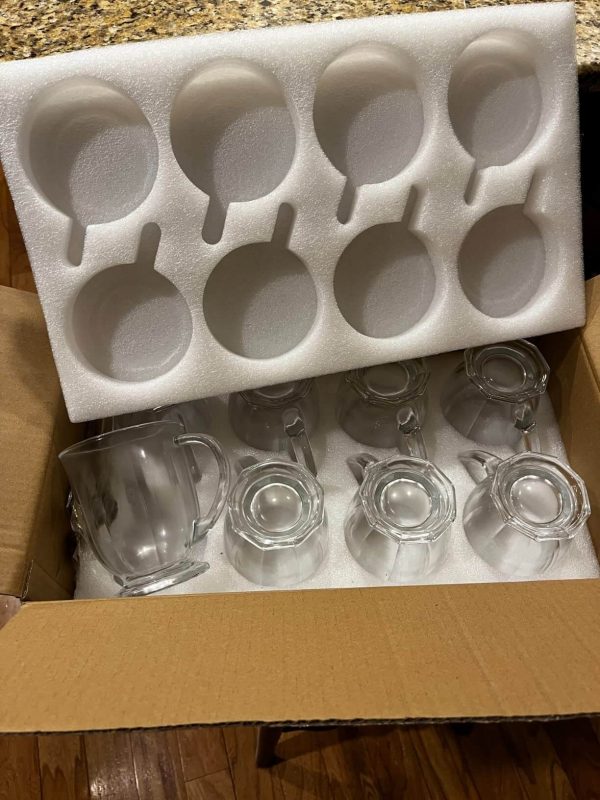 7. Claplante Glass Coffee Mugs Set of 8