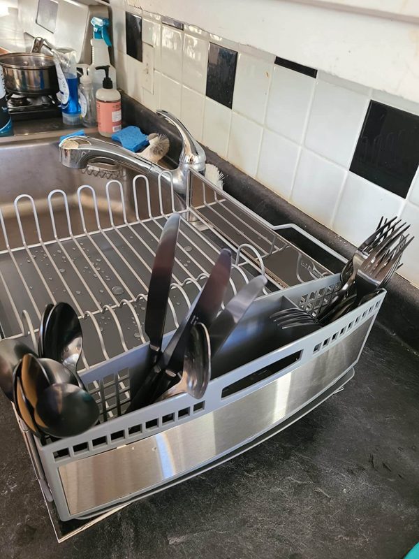 1. KitchenAid KNS896BXGRA Full Size Dish Rack, Light Grey