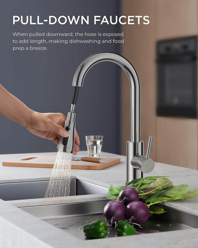 ✅ 7 Chrome Kitchen Faucets with Sprayer