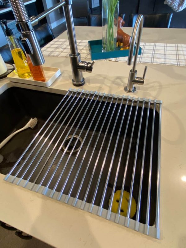 4. Mikinya Over Sink Dish Drying Rack, Roll Up Dish Drying Rack
