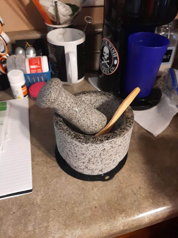 2. Laevo Mortar and Pestle Set (Large) | Gray Granite | Stone Spice Grinder