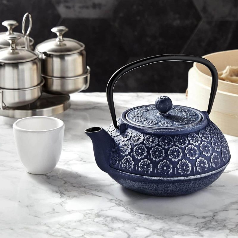 6. Japanese Cast Iron Teapot with Infuser for Loose Leaf and Tea Bags