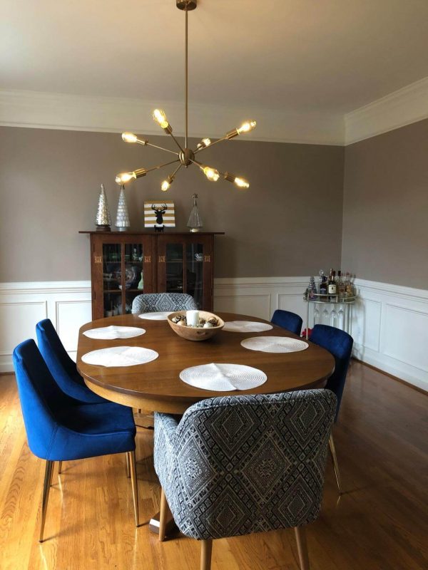 3. Contemporary Chandelier 8 Lights Brushed Brass Modern Pendant Lighting