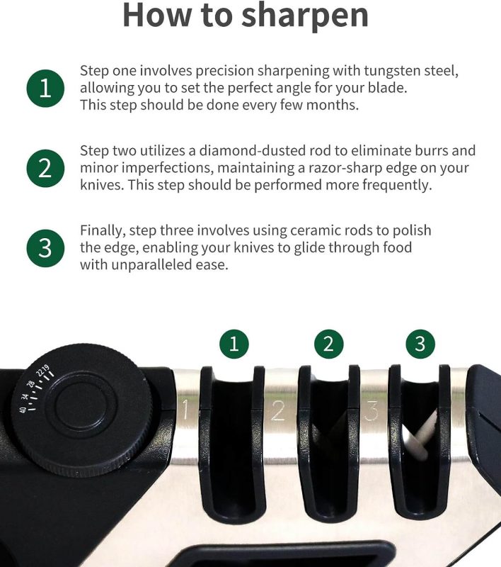 3. 4-in-1 Knife Sharpener 8 Adjustable Sharpening Angle