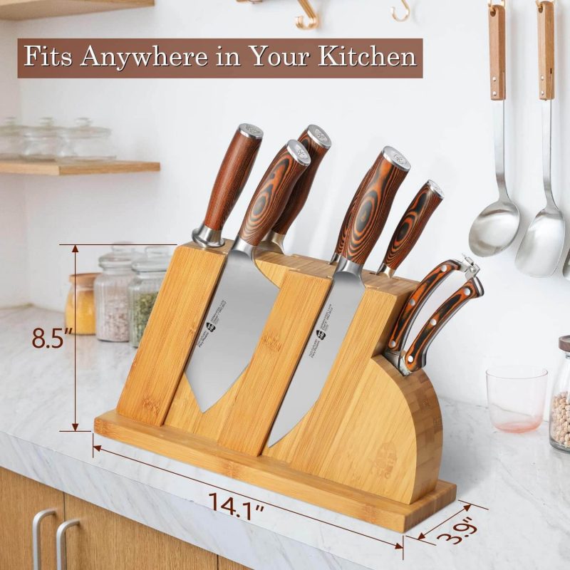 3. TUO 8pcs Knife Set, Japanese Kitchen Chef Knife Set with Wood Block