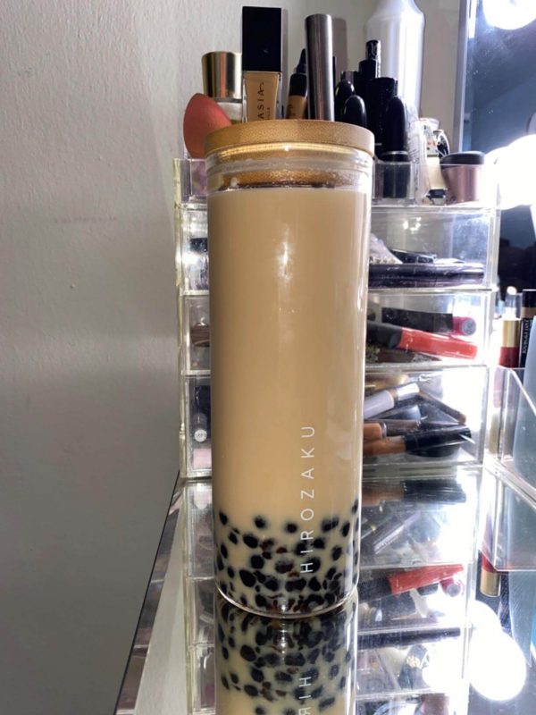 4. HIROZAKU 24oz Tumbler Boba Tea Cup with Leak-Proof Bamboo Lid
