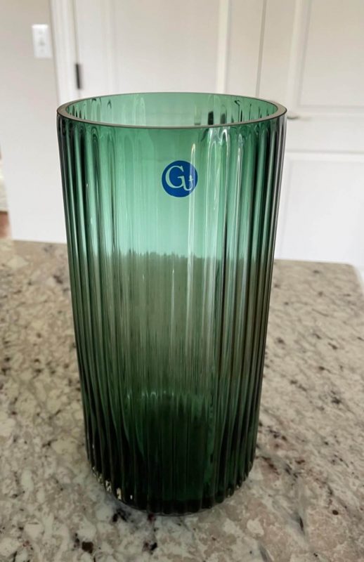5. Ribbed Glass Flower Vase for Rustic Home Decor