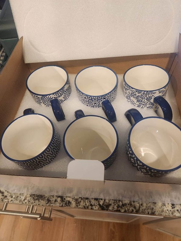 1. Selamica 16 ounce Porcelain Coffee Mugs Set of 6