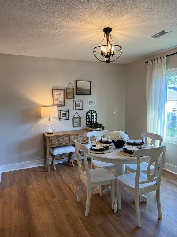 5. Flush Mount Rustic 4 Light dining room ceiling lamp