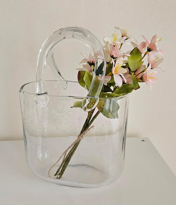 5. Clear Purse Vase with Handle and Bubble