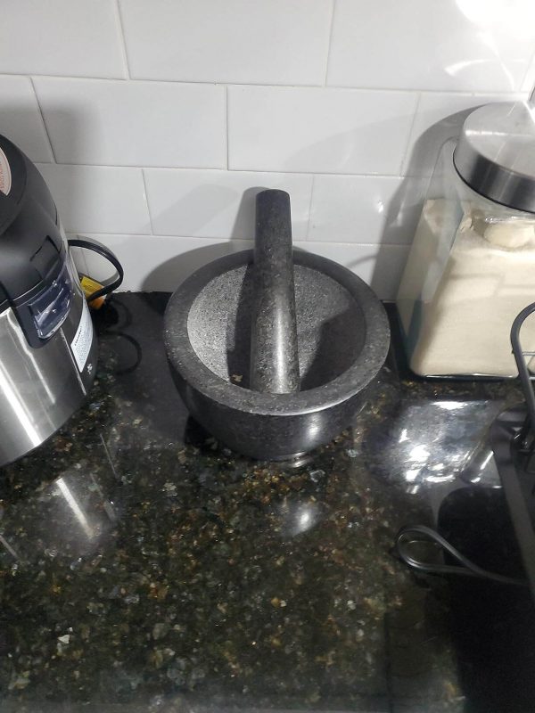 3. Gorilla Grip 100% Granite Slip Resistant Mortar and Pestle Set, 4 Cups