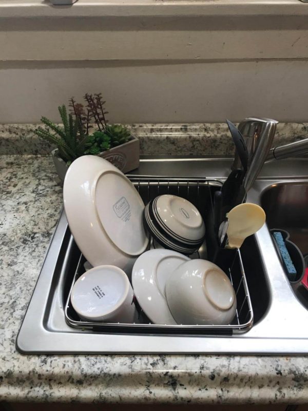 6. abGTOP Deep and Large Expandable Dish Drying Rack