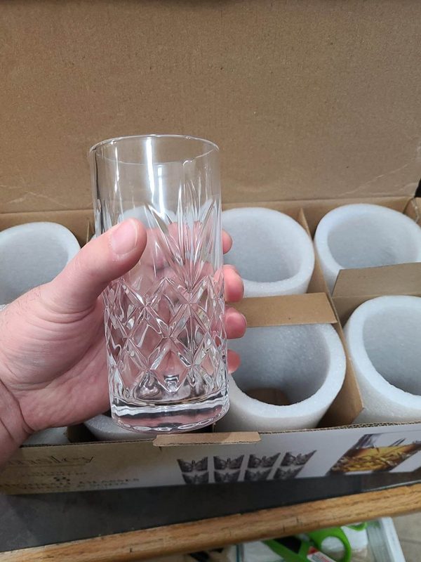 3. Textured Designer Glassware for Drinking Water