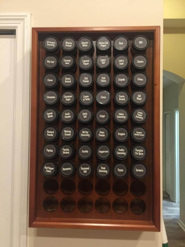 1. AllSpice Wooden Spice Rack, Includes 30 4oz Jars- Bamboo