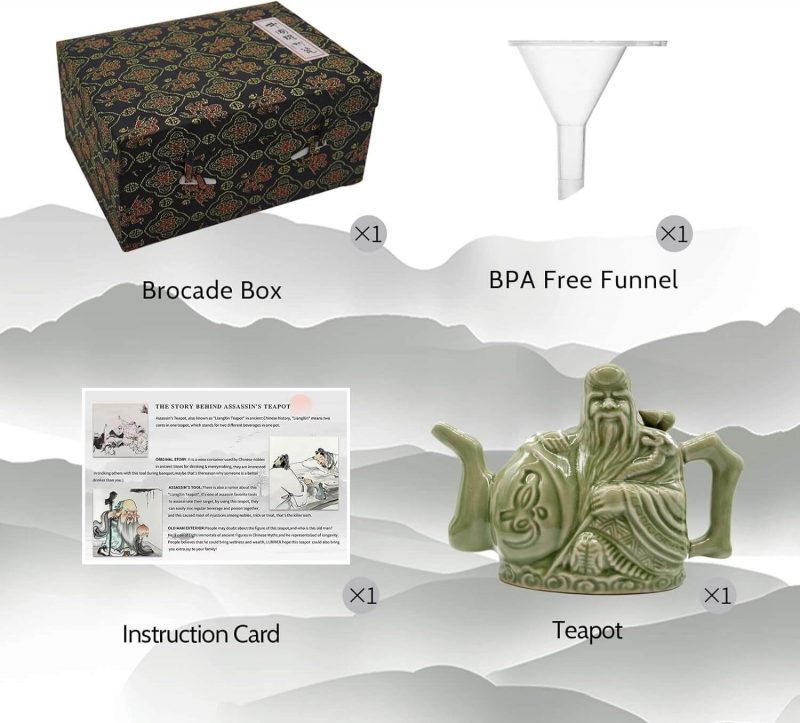 1. LURRIER Killer Teapot, Handcrafted Chinese Ceramic Tea Kettle