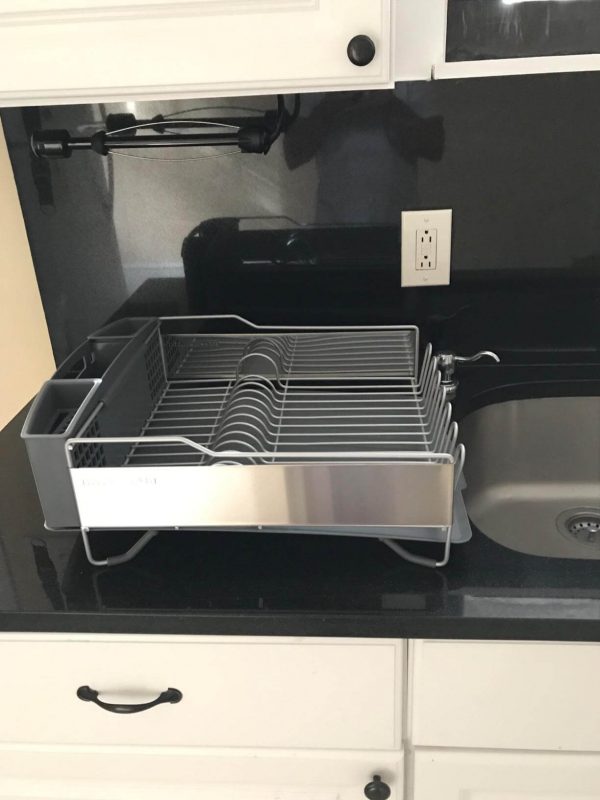 2. KitchenAid KNS896BXGRA Full Size Dish Rack, Light Grey