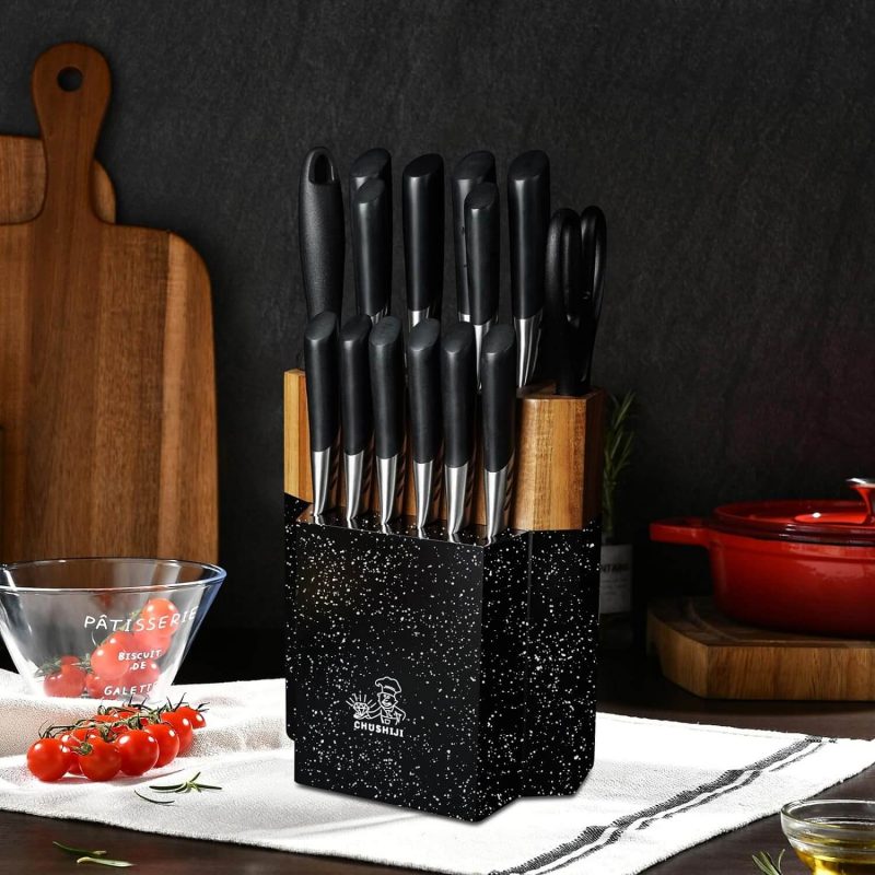 2. CHUSHIJI 16PCS Knife Set, Stainless Steel Knives for Kitchen
