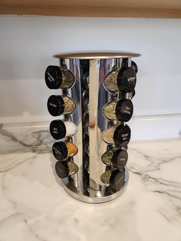 1. Turntable Spice Rack with Spices