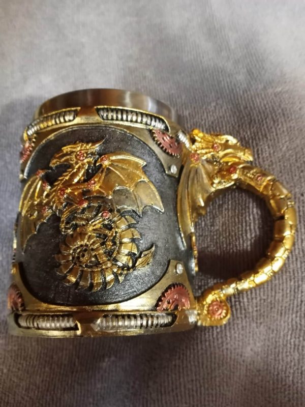 5. alikiki Medieval Steampunk Dragon Mug
