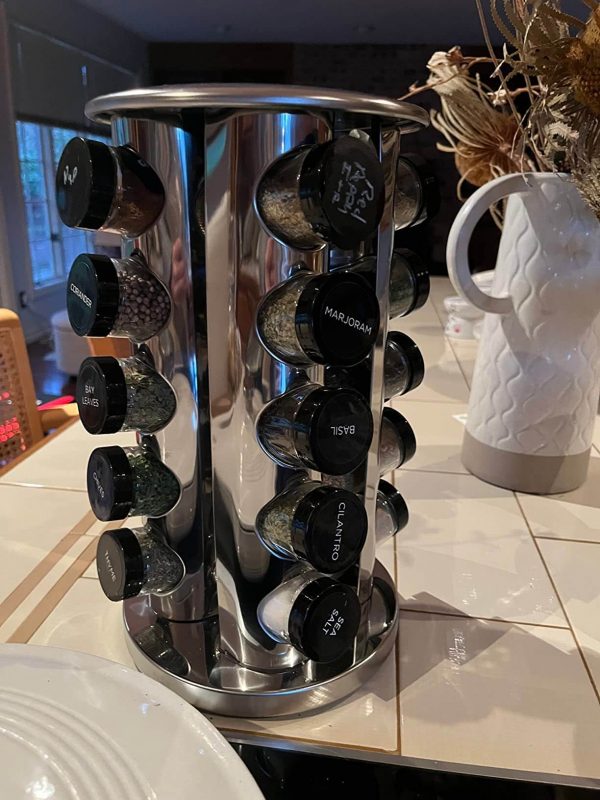 1. Turntable Spice Rack with Spices