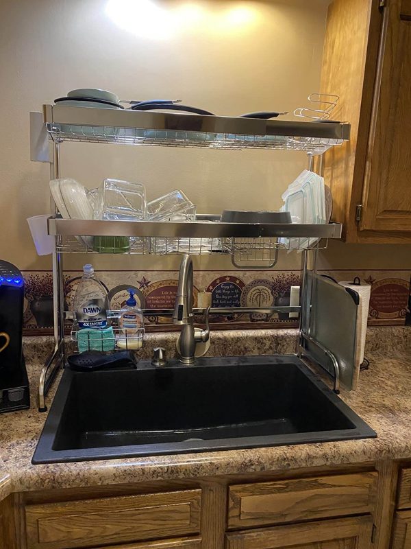 2. Loyalfire Over Sink Dish Drying Rack, 3 Tiers