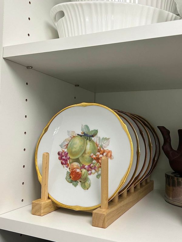 5. GOODSDECO Wooden Plate Rack