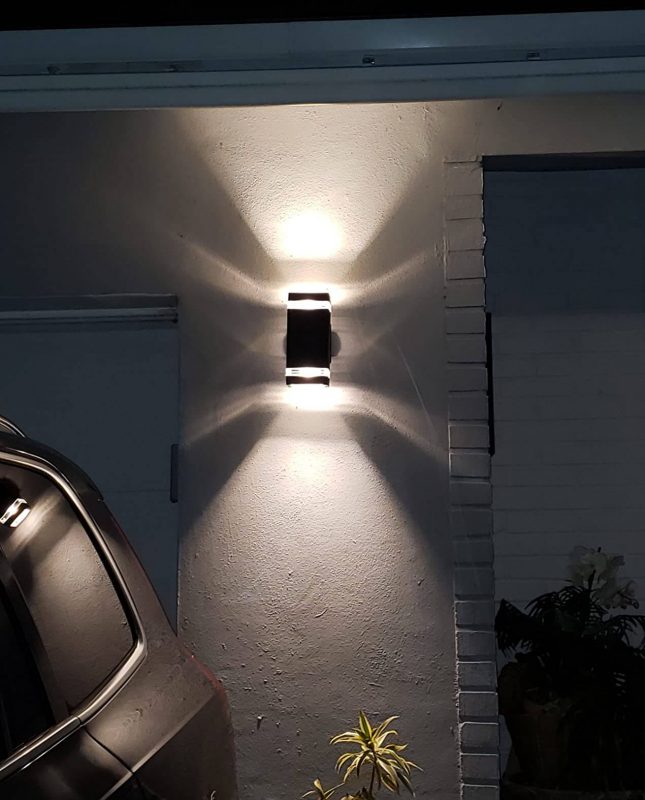 3. Waterproof Aluminum Up and Down Porch Lights Wall Sconces