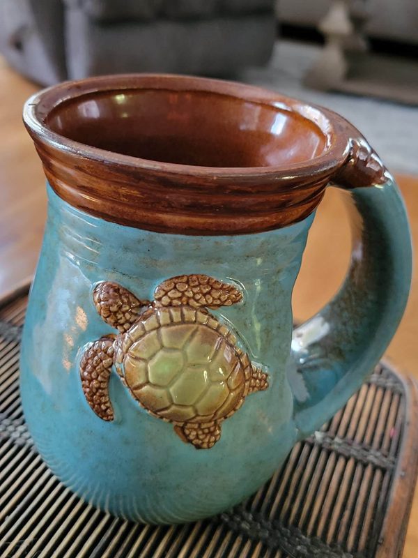 2. Cape Shore Hand Warmer Coffee Mug with Starfish Beach Batik Design, 18 Ounce