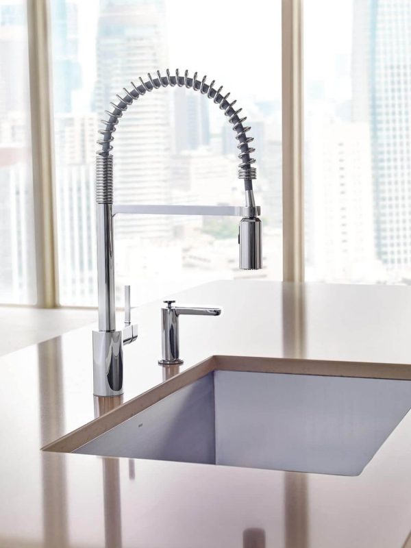 3. Moen Align Chrome One-Handle Pre-Rinse Spring Pulldown Kitchen Faucet