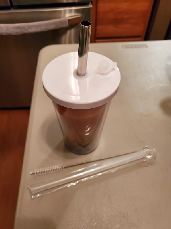 1. Large Size Bubble Tea Cup (24 Oz), Slanted Straw, Leak Proof Design