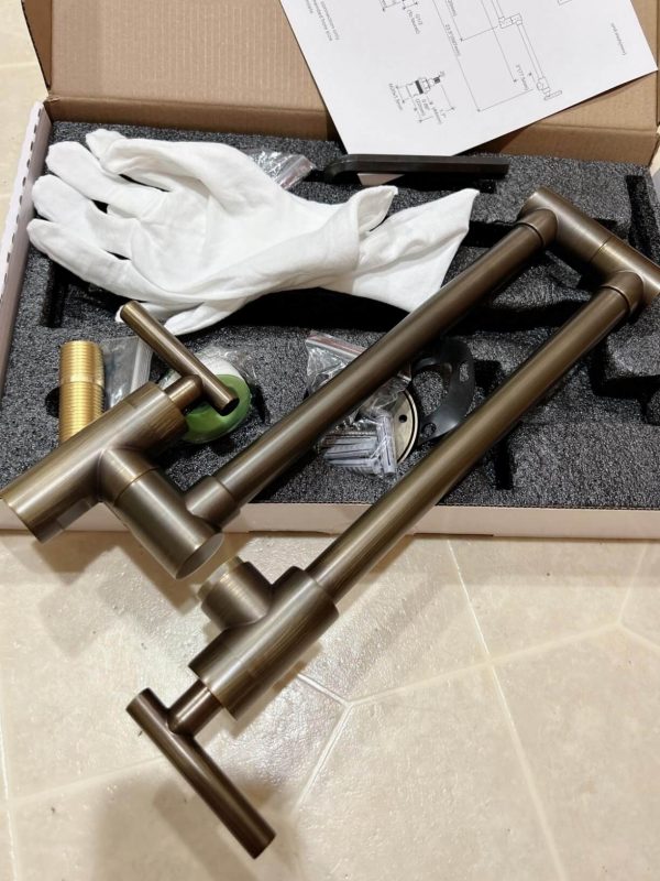 6. WOWOW Commercial Antique Bronze Pot Filler Faucet Stove Faucet