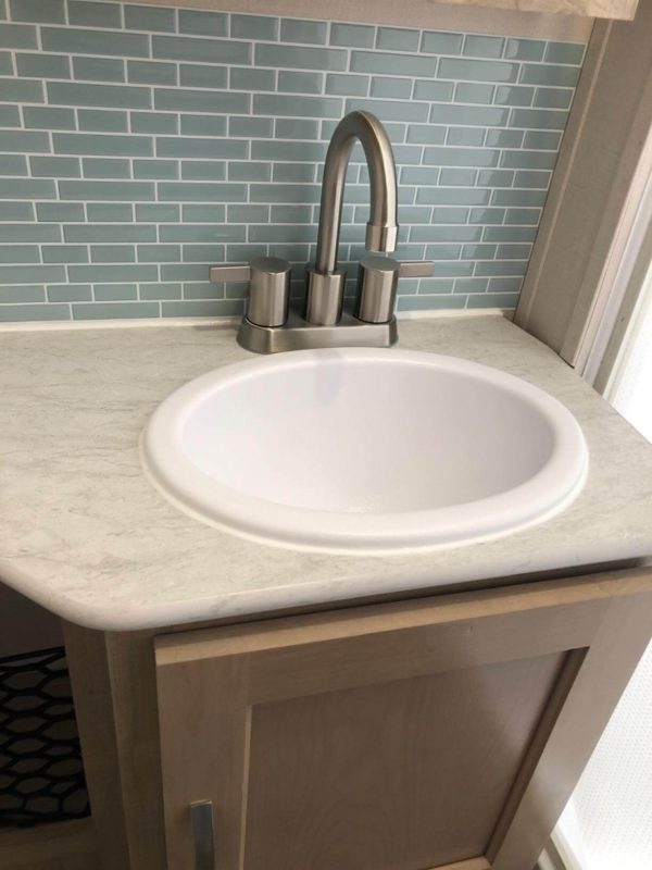 3. Phiestina Brushed Nickel 4 Inch 2 Handle Centerset Lead Free Bathroom Sink Faucet