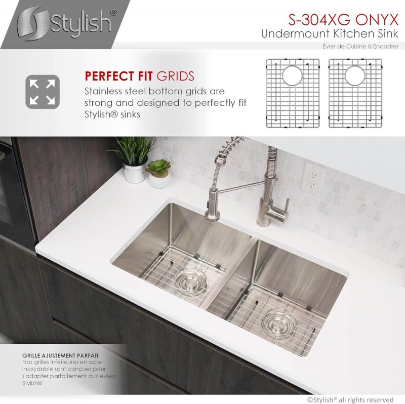 6. STYLISH 30 inch x 18 inch Stainless Steel Double Bowl Undermount