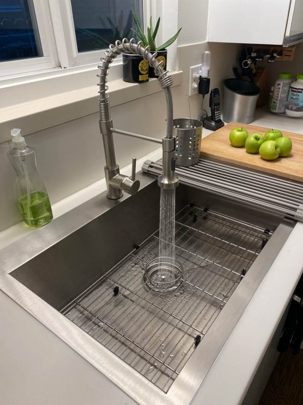 3. OWOFAN Touchless Kitchen Faucet with Pull Down Sprayer LED Light