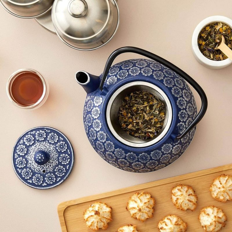 6. Japanese Cast Iron Teapot with Infuser for Loose Leaf and Tea Bags