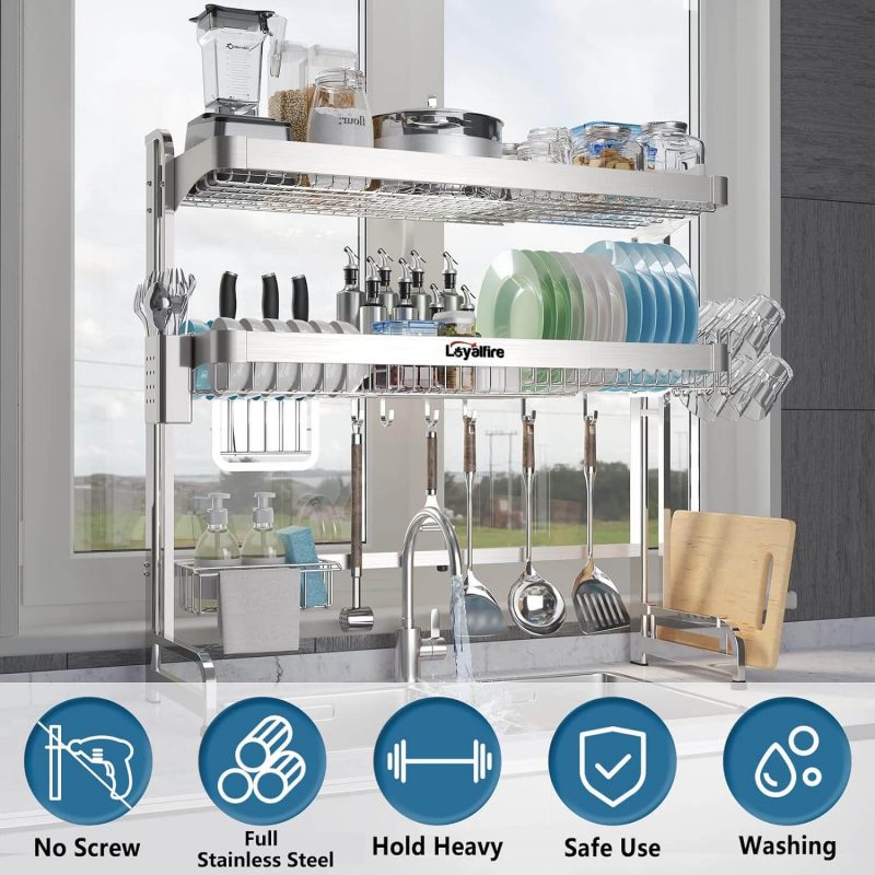 2. Loyalfire Over Sink Dish Drying Rack, 3 Tiers