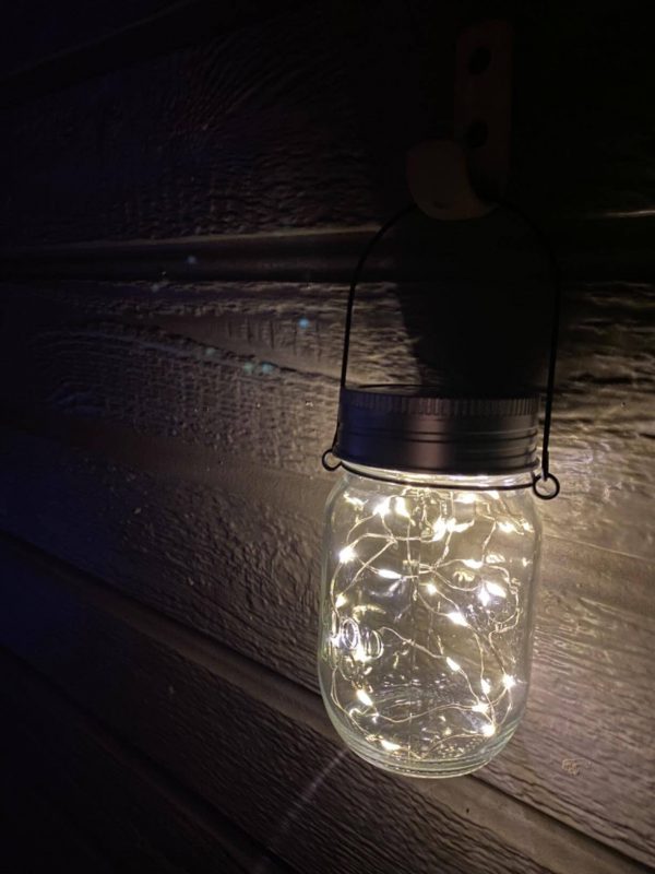 3. Waterproof Outdoor Solar Lantern, Hanger and Jar Included