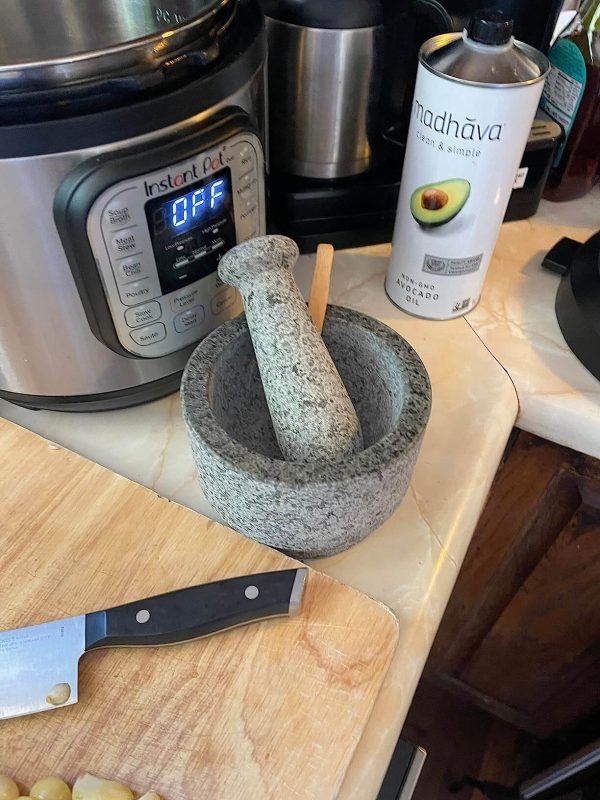 2. Laevo Mortar and Pestle Set (Large) | Gray Granite | Stone Spice Grinder