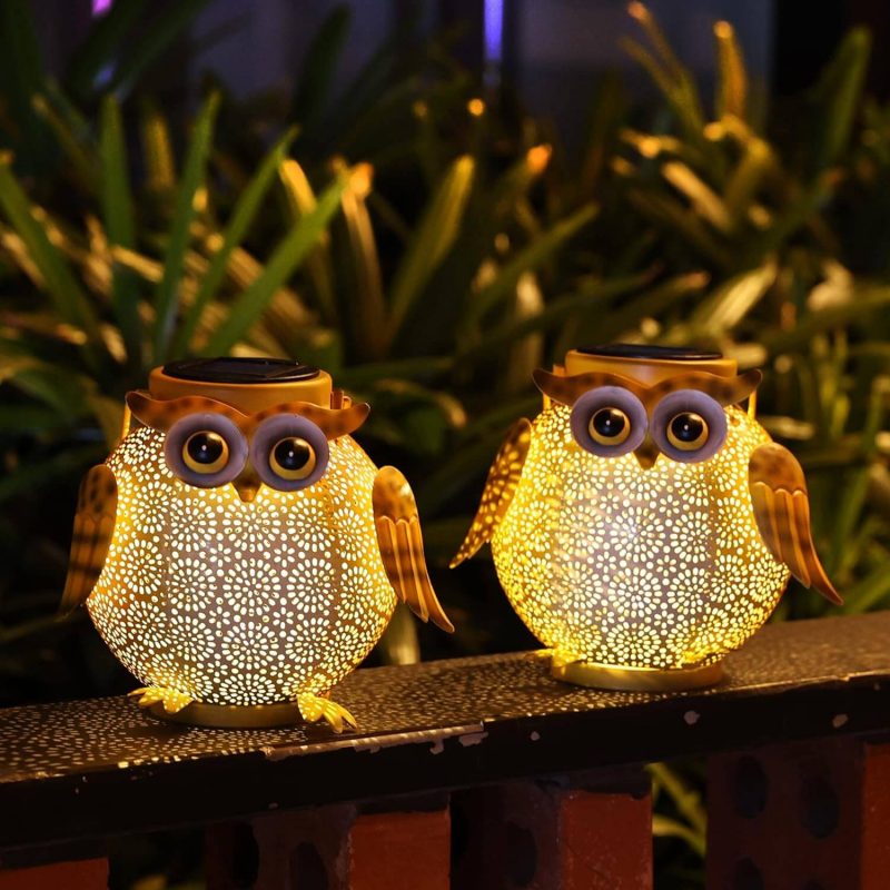 5. 2 Garden Lights Waterproof Metal Decorative Solar Lantern Lights
