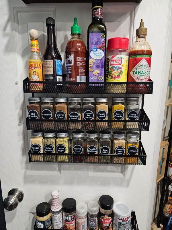 3. 3 Tier Wall Mounted Storage Rack Hanging Shelf for Kitchen Cabinet Cupboard