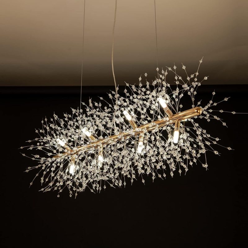 4. Gold Metal Fireworks Ceiling Light Fixture for Dining Room