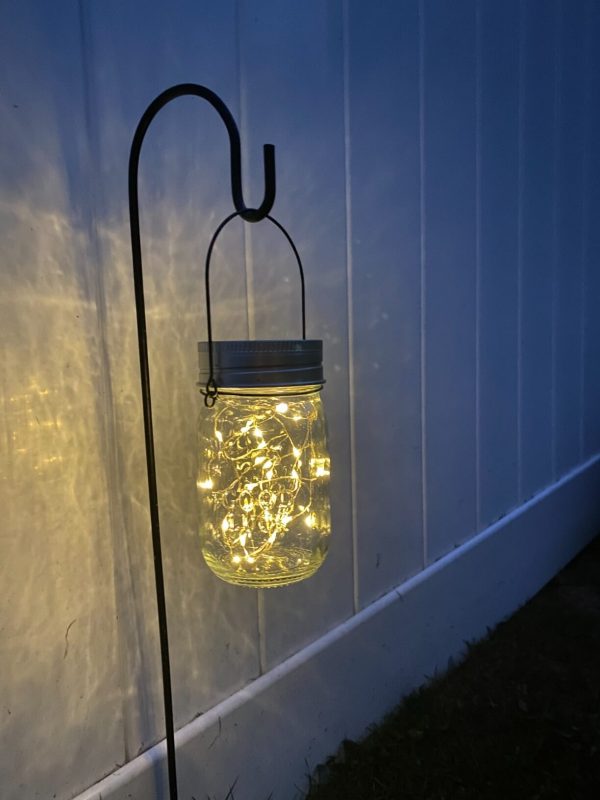 3. Waterproof Outdoor Solar Lantern, Hanger and Jar Included