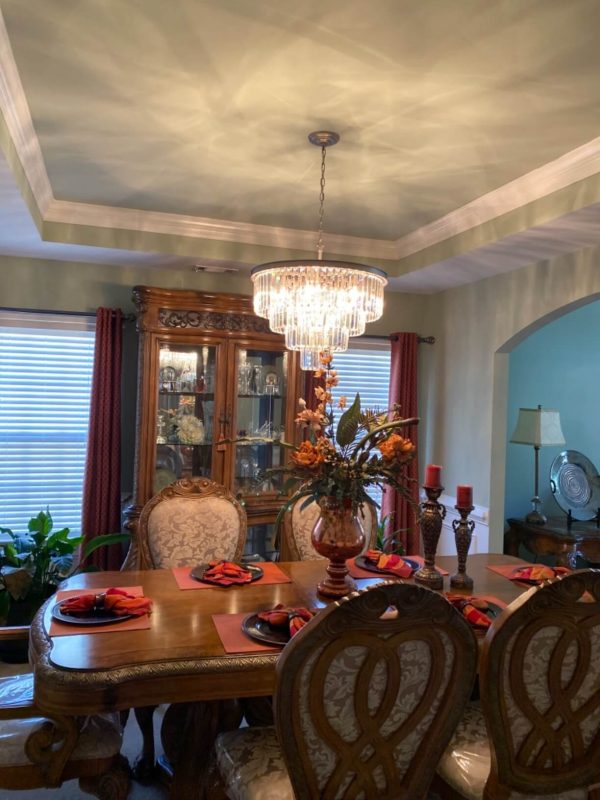 5. Gold Plated Crystal Pendant Ceiling Light 4 Tier Hanging Lamp for Dining Room Living Room