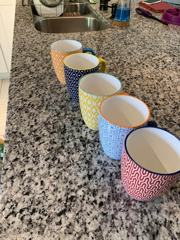 1. Selamica 16 ounce Porcelain Coffee Mugs Set of 6