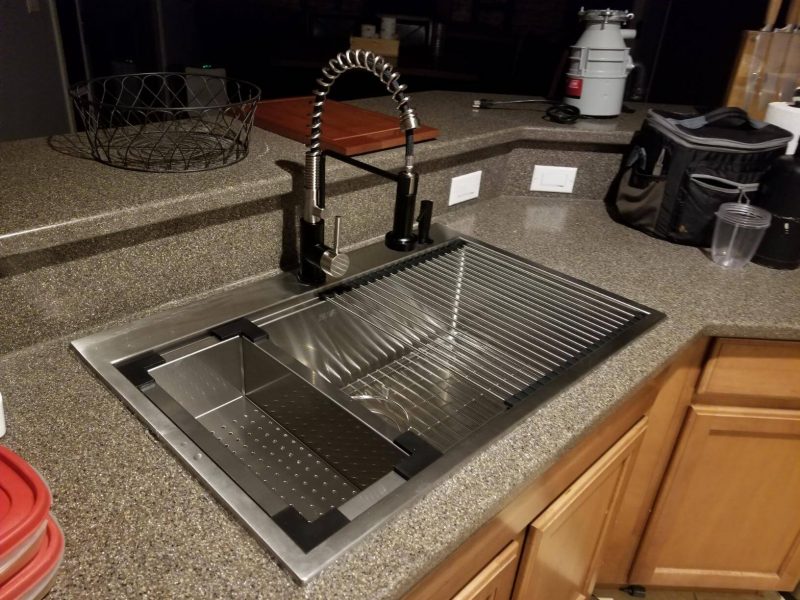 Ruvati 33 x 22 inch Workstation Drop-in Topmount Kitchen Sink 16 Gauge Stainless Steel Single Bowl - RVH8003